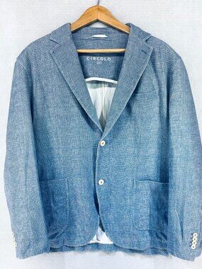 Circolo 1901 Blazer Mens 44R Blue Cotton Sport Coat Jacket Classic Tailored Soft